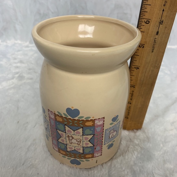 Beige Country Quilt Ceramic Milk Jug Vintage Taiwa - Picture 6 of 7
